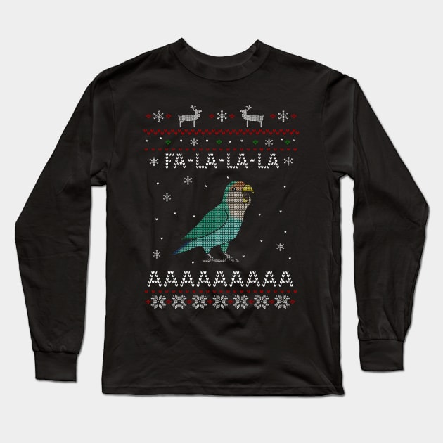 FA LA LA Ugly Christmas Dutch Blue Lovebird Long Sleeve T-Shirt by FandomizedRose